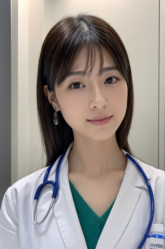 ((Highest quality)), ((masterpiece)), (detailed),Perfect Face,Japanese,Female doctor,White