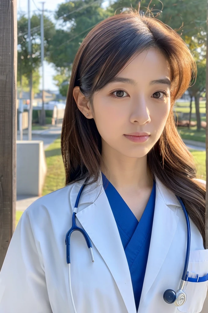 ((Highest quality)), ((masterpiece)), (detailed),Perfect Face,Japanese,Female doctor,White