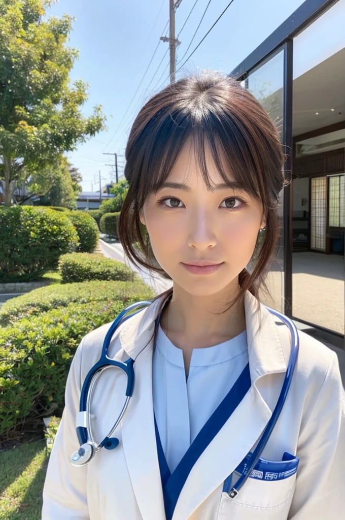 ((Highest quality)), ((masterpiece)), (detailed),Perfect Face,Japanese,Female doctor,White