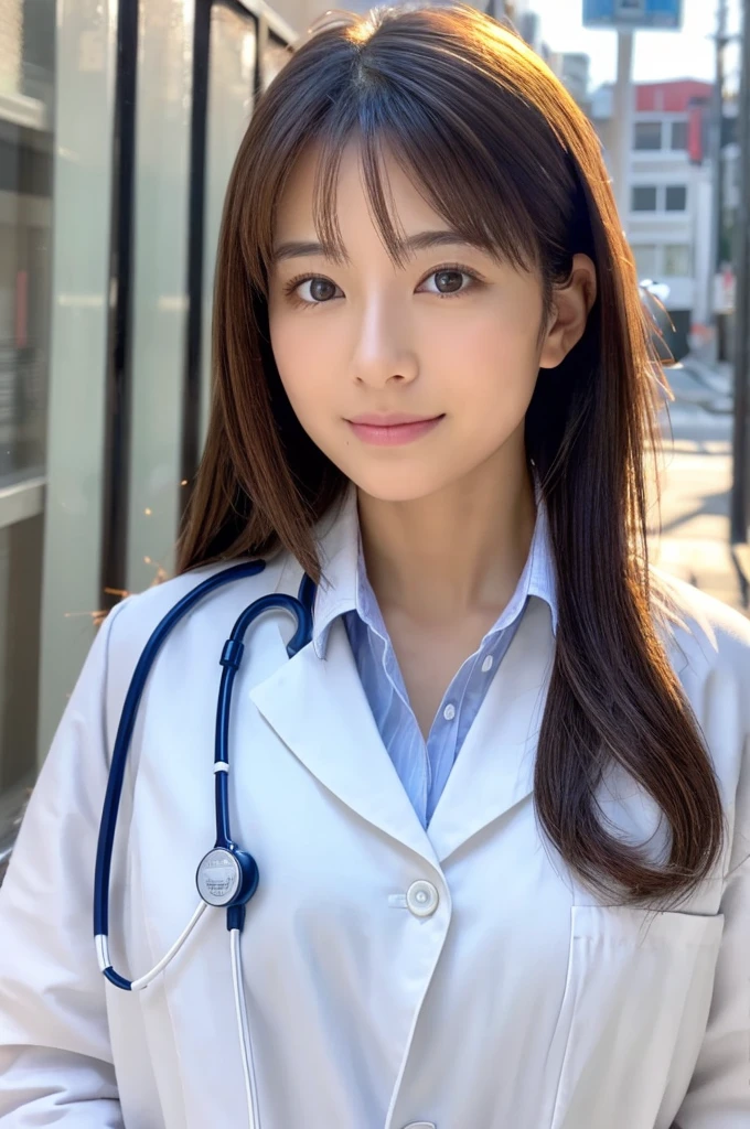 ((Highest quality)), ((masterpiece)), (detailed),Perfect Face,Japanese,Female doctor,White