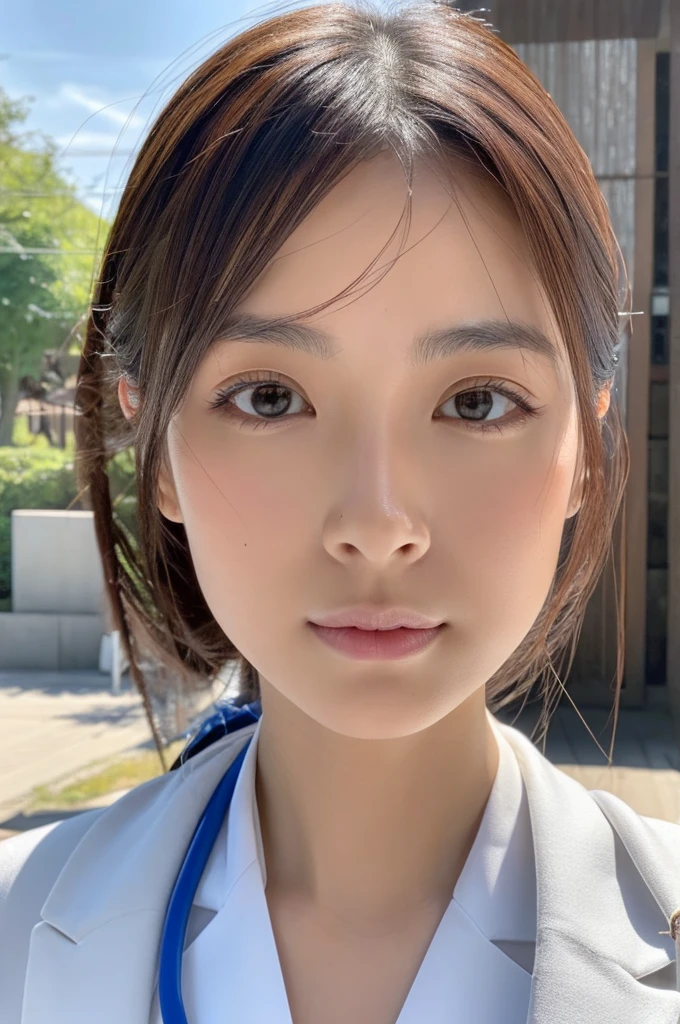 ((Highest quality)), ((masterpiece)), (detailed),Perfect Face,Japanese,Female doctor,White
