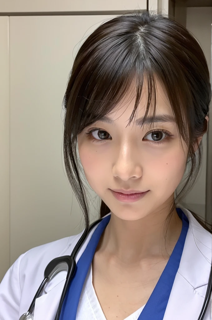 ((Highest quality)), ((masterpiece)), (detailed),Perfect Face,Japanese,Female doctor,White