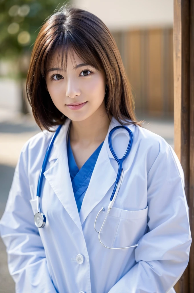 ((Highest quality)), ((masterpiece)), (detailed),Perfect Face,Japanese,Female doctor,White