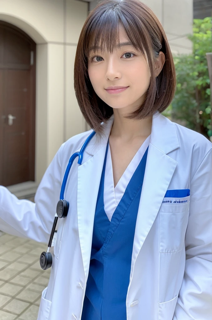 ((Highest quality)), ((masterpiece)), (detailed),Perfect Face,Japanese,Female doctor,White