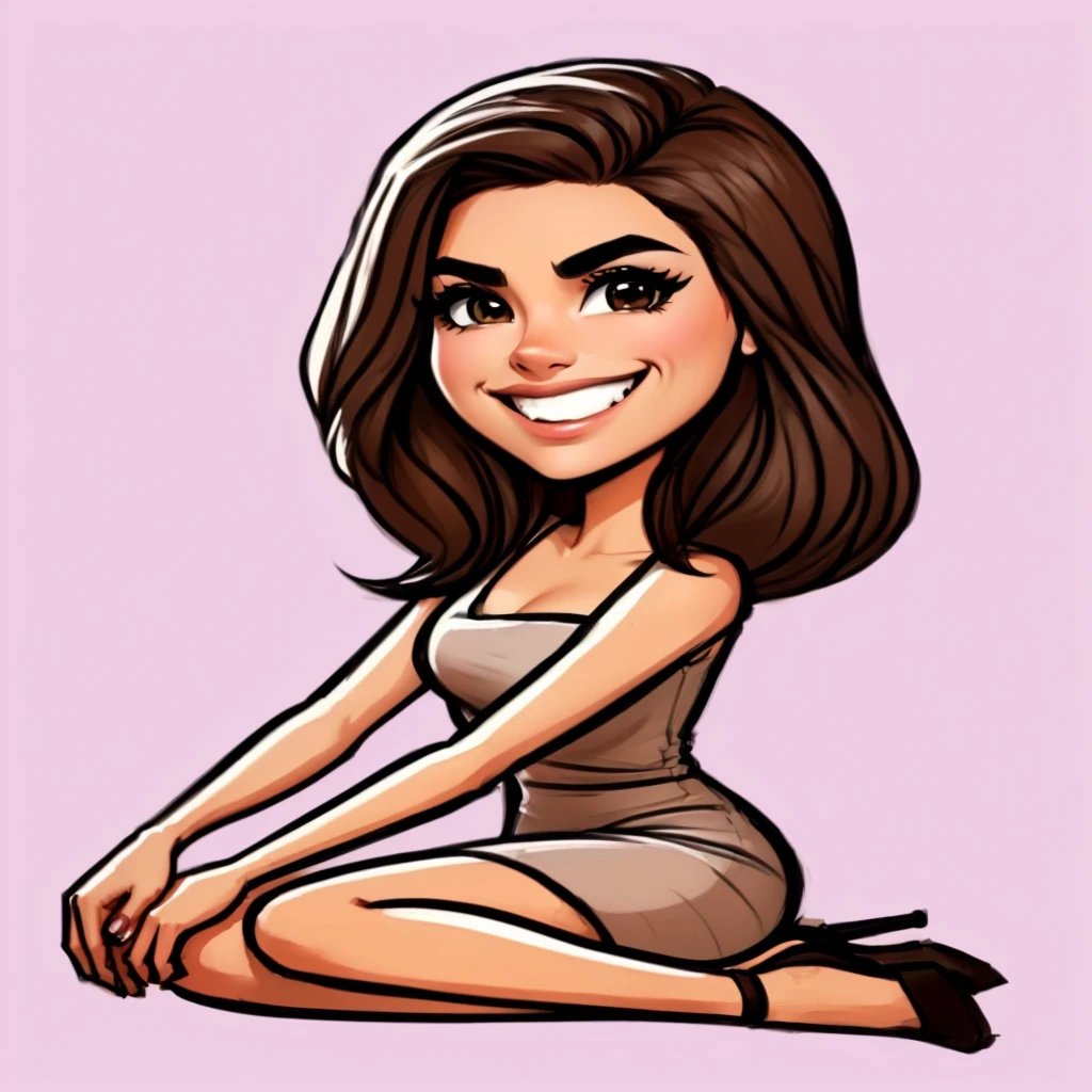a cartoon girl sitting on the floor with her legs crossed, cartoon artworkstyle, in cartoon style, Cartoon portrait, caricature, estilo caricaturel, cartoon artwork style, cartoon style illustration, cartoon digital art, ilustração de caricature, digital art cartoon, cartoon artwork, cartoon digital painting, drawn in the style of mark arian, cartoon design, desenho animado realista, highly detailed cartoon