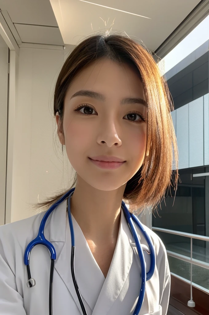 ((Highest quality)), ((masterpiece)), (detailed),Perfect Face,Japanese,Female doctor,White