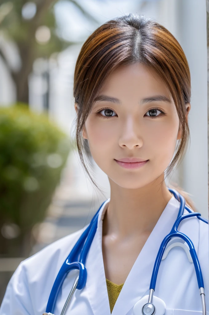 ((Highest quality)), ((masterpiece)), (detailed),Perfect Face,Japanese,Female doctor,White