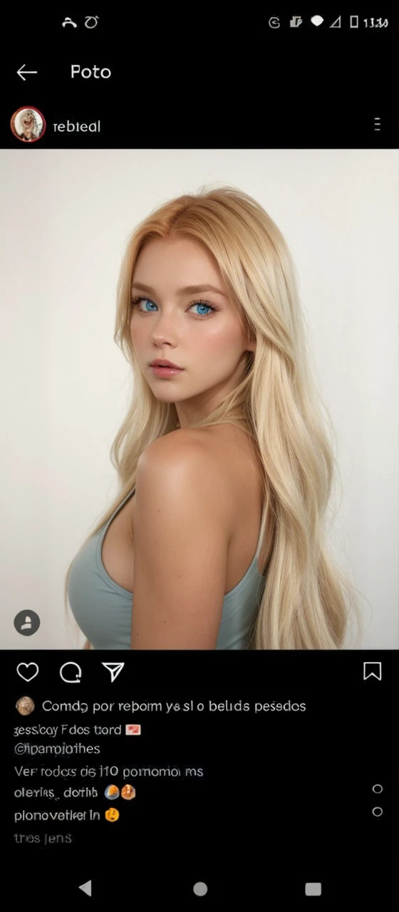 One Girl, Age 15age, alone, Long Hair, huge , View your viewers, Blonde, Bare shoulders, Blue eyes, gem, whole body, necklace, Off the shoulder, sweater, Realistic, Sexy、headphone