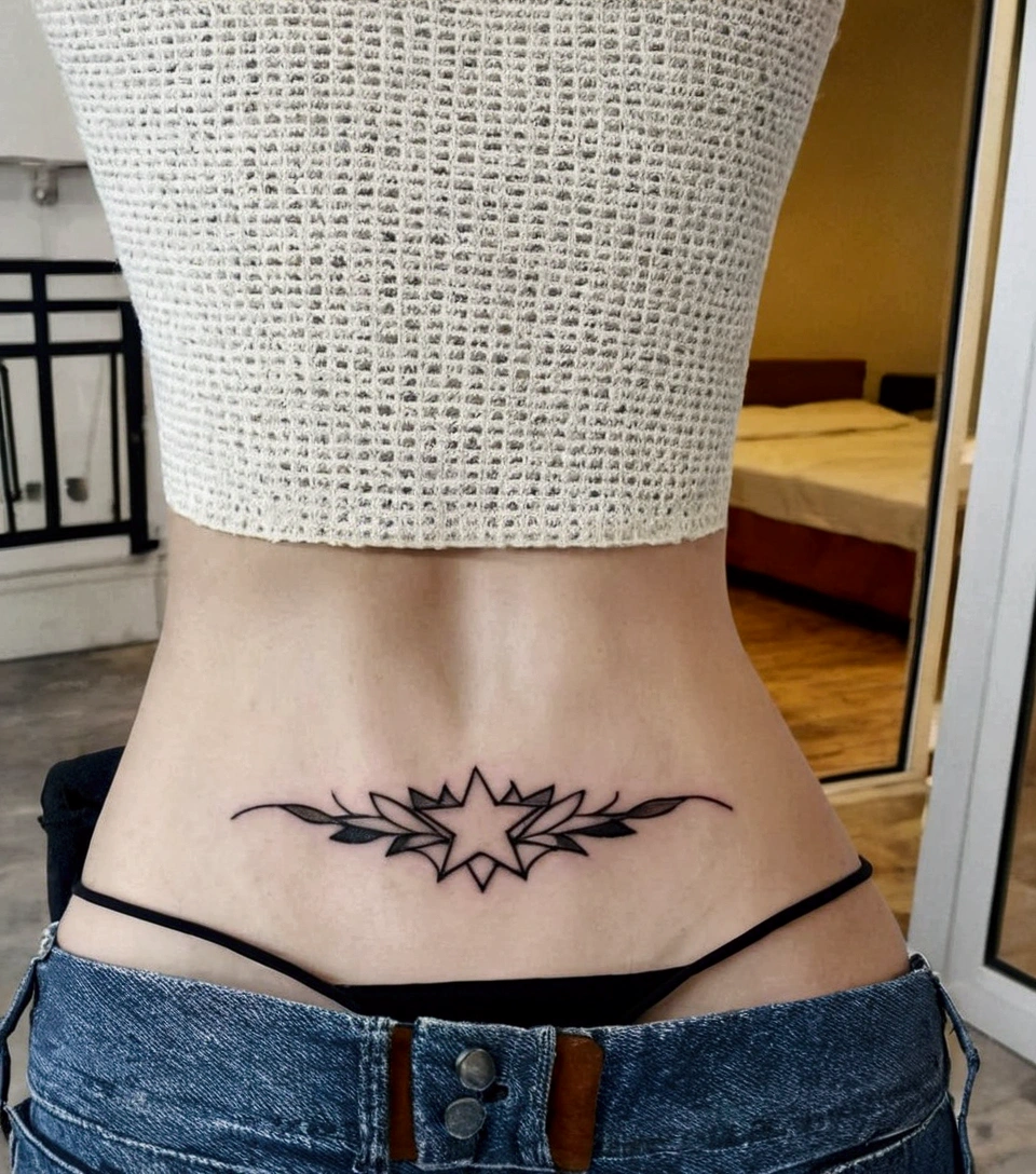 Use this tattoo as inspiration and create a similar one with a star