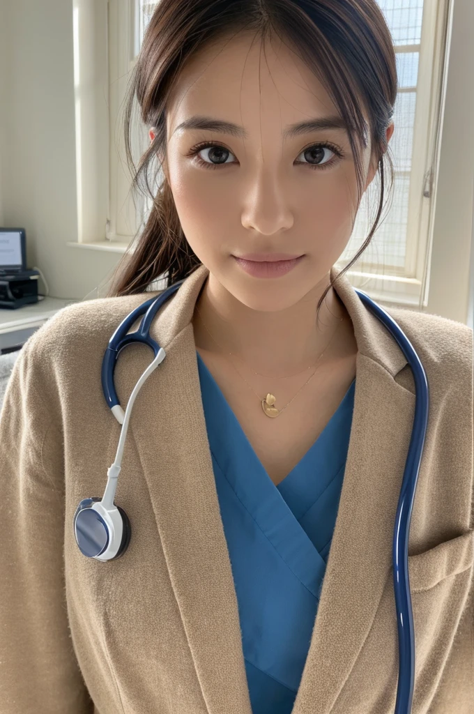 ((Highest quality)), ((masterpiece)), (detailed),Perfect Face,Japanese,Female doctor,White