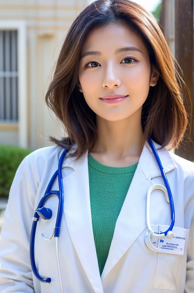 ((Highest quality)), ((masterpiece)), (detailed),Perfect Face,Japanese,Female doctor,White