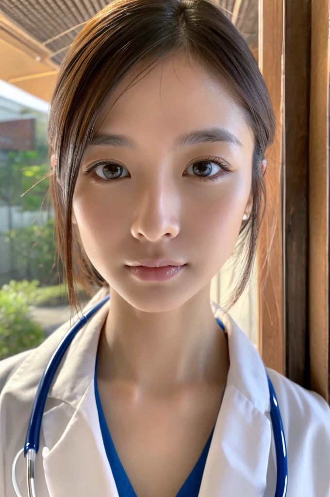 ((Highest quality)), ((masterpiece)), (detailed),Perfect Face,Japanese,Female doctor,White