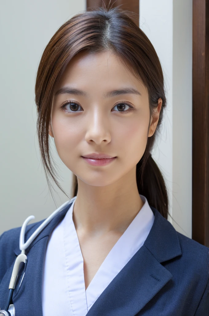 ((Highest quality)), ((masterpiece)), (detailed),Perfect Face,Japanese,Female doctor,White