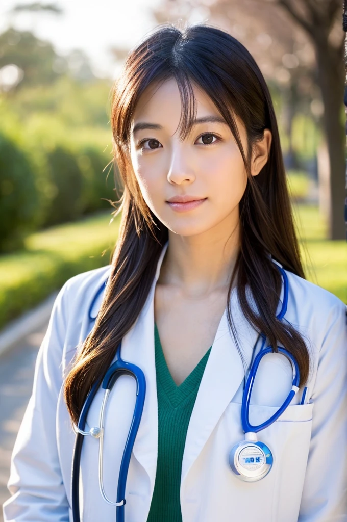 ((Highest quality)), ((masterpiece)), (detailed),Perfect Face,Japanese,Female doctor,White