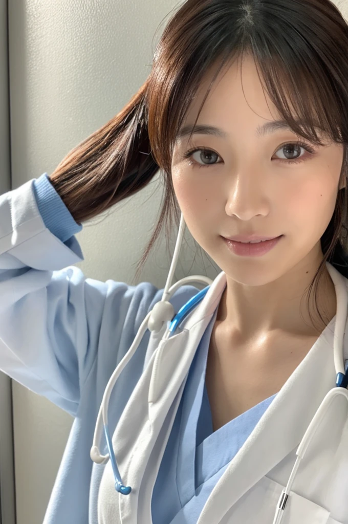 ((Highest quality)), ((masterpiece)), (detailed),Perfect Face,Japanese,Female doctor,White