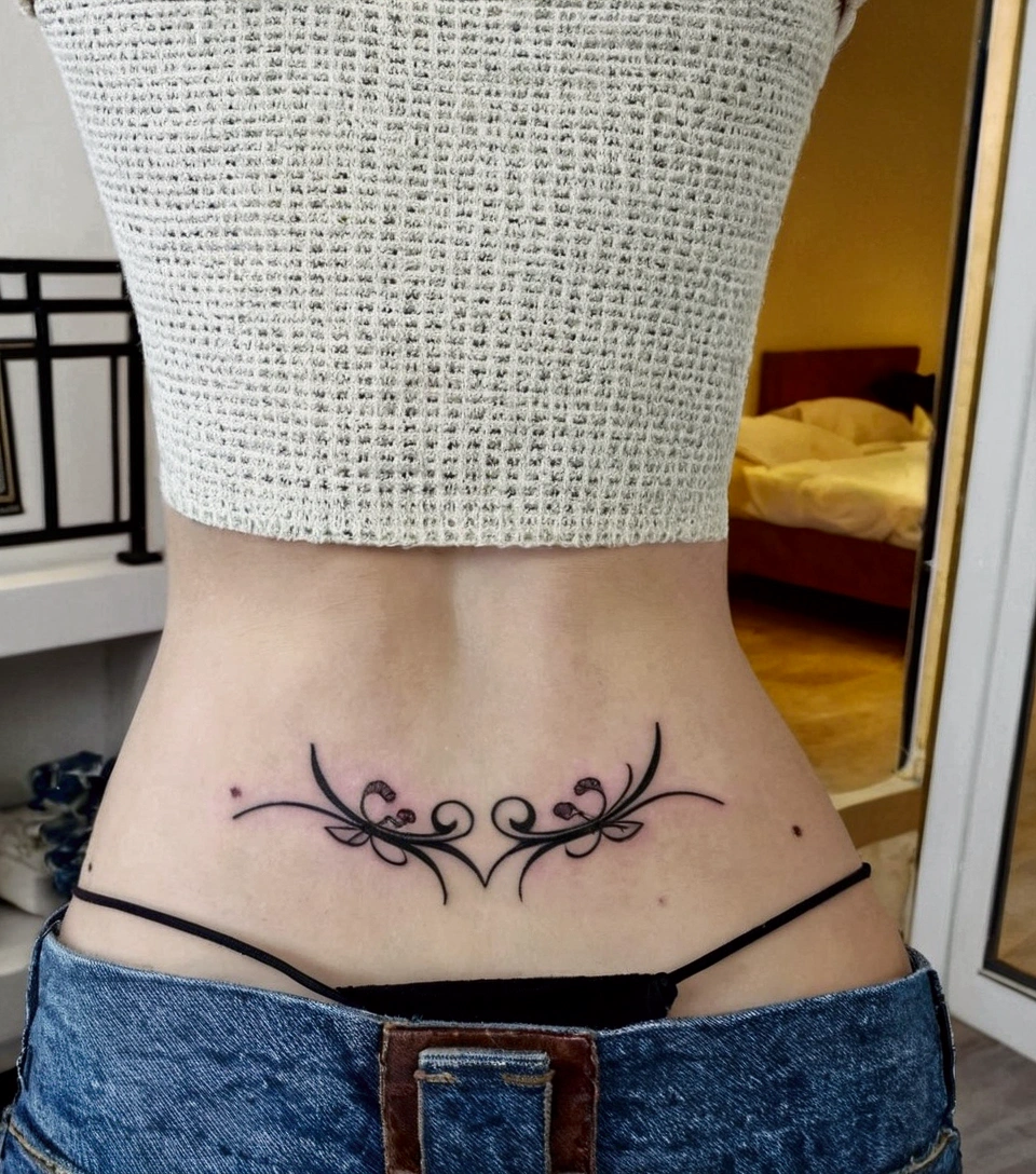 Use this tattoo as inspiration and create a similar one but with a butterfly
