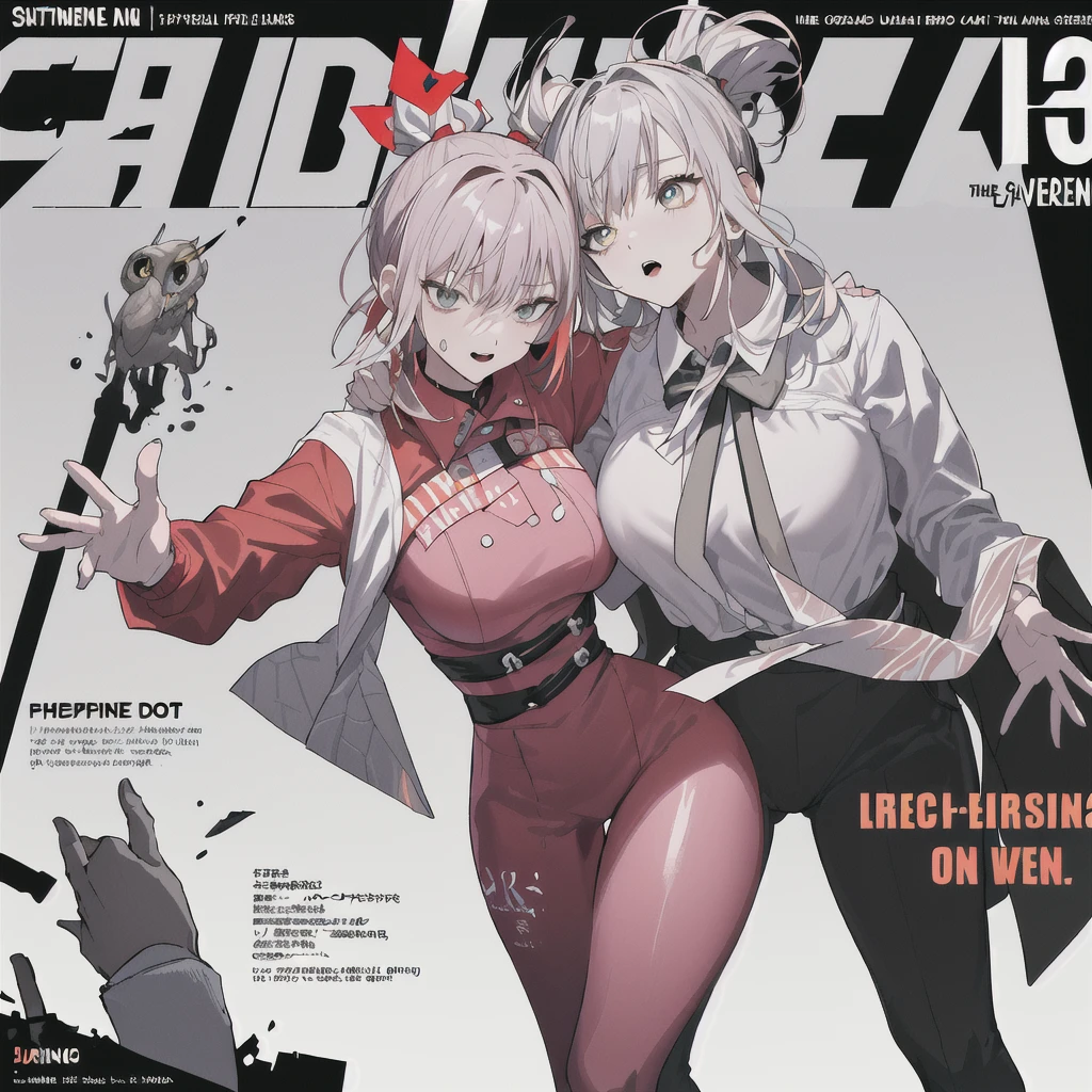 (masterpiece, best quality:1.4),(photorealistic:1.4)(realistic, photo-realistic:1.4),8k UHD,ultra high res,RAW,HDR,incredibly absurdres, 1girl, solo,perfect breasts,perfect anatomy,thigh gap,white hair ,hair two tones,red inner hair, (off-shoulder),source,vivid colours, romanticism,stunning gradient colors, cover,magazine cover, STRIVEJACKO,WHITE BODYSUIT,GLOVES,BELT,ANKH,latex,