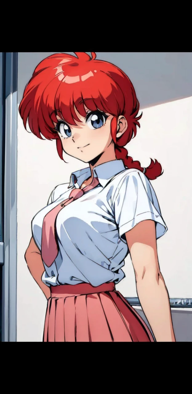 (8k, RAW photo, best quality, masterpiece:1.2),    RanmaChan, RanmaRedShirt, red panty, turn back, show her butt