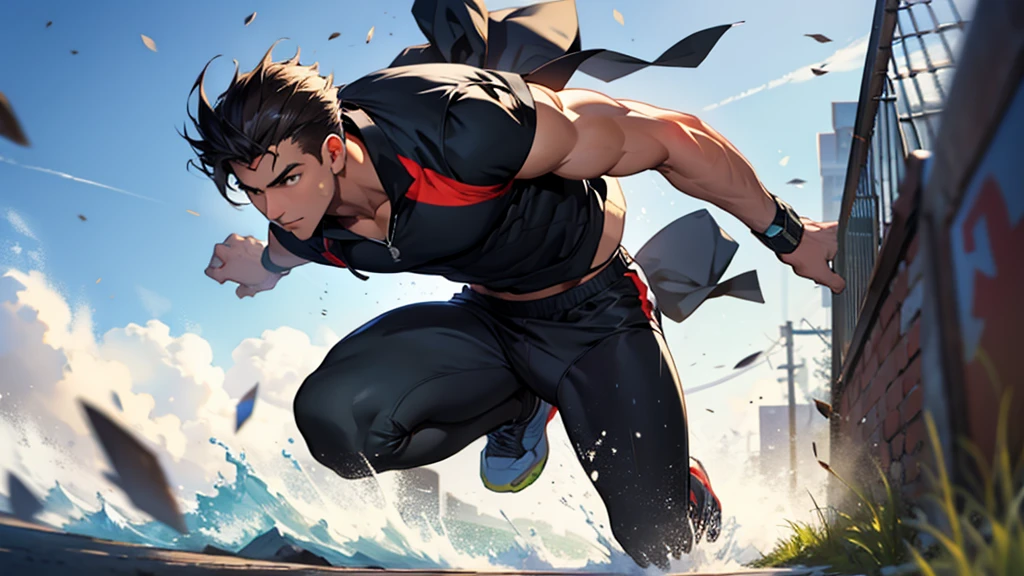 young man running