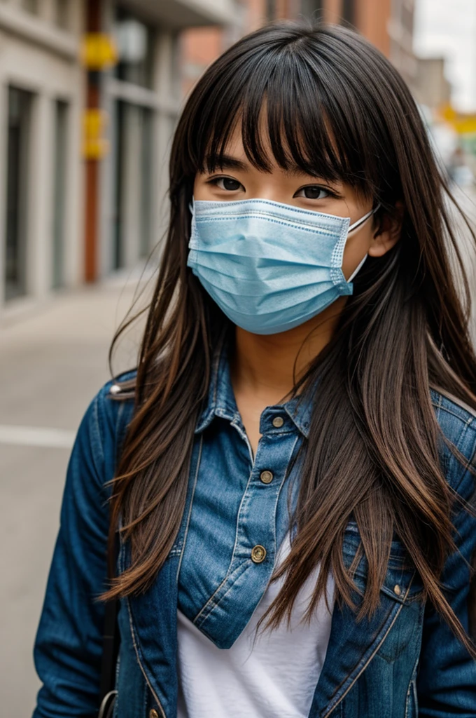 A student with a mask 