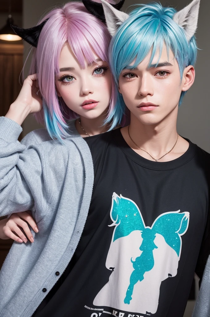 I want a boy with glitter colored hair and a donkey shirt