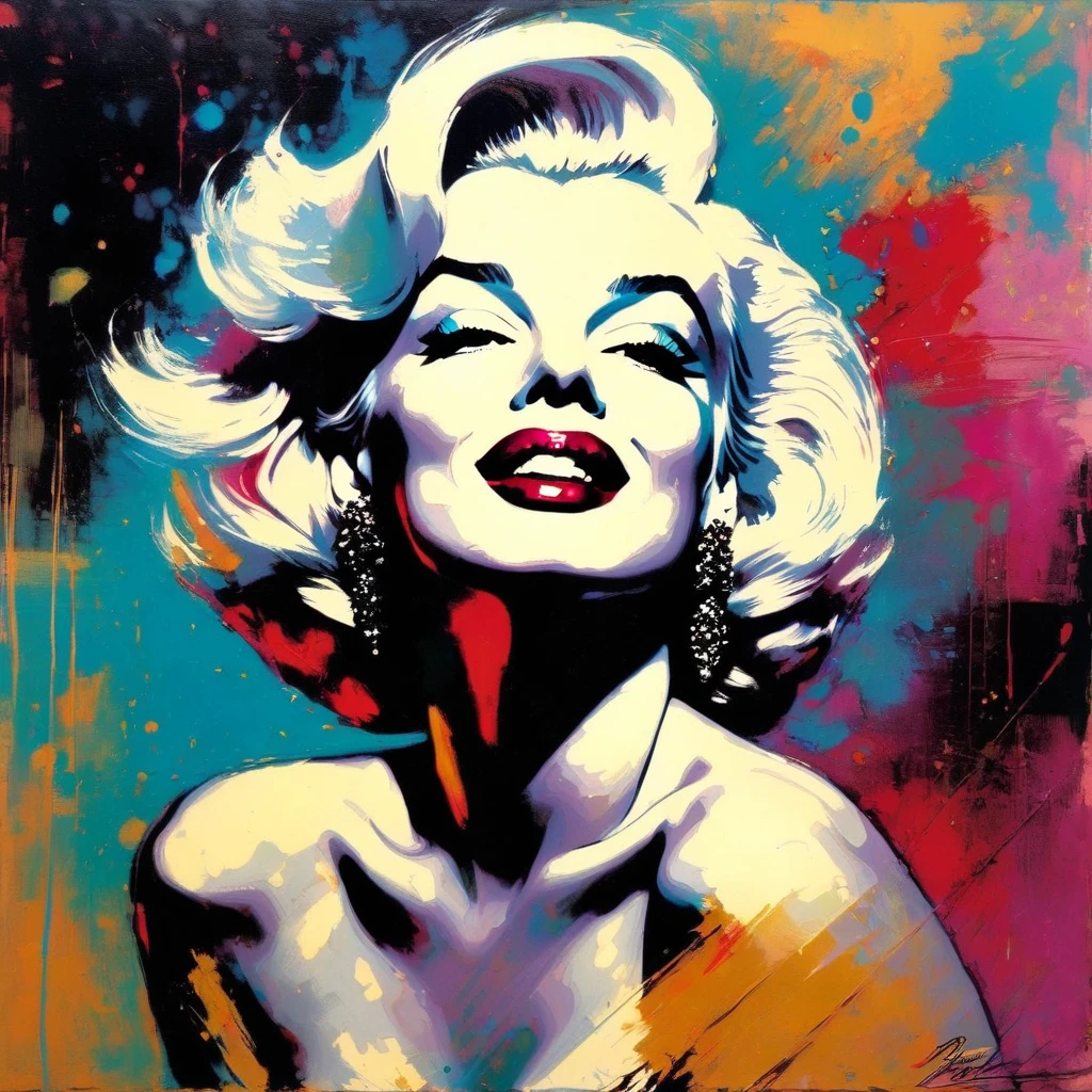 Marilyn Monroe (art inspired by Bill Sienkiewicz). oil painting)