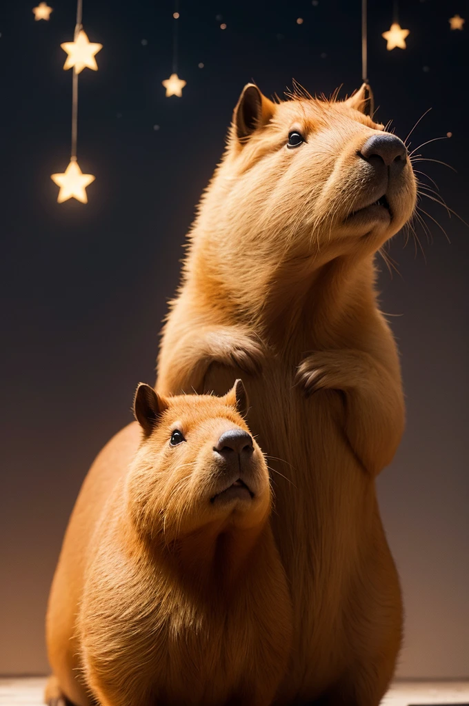 A capybara holding a star