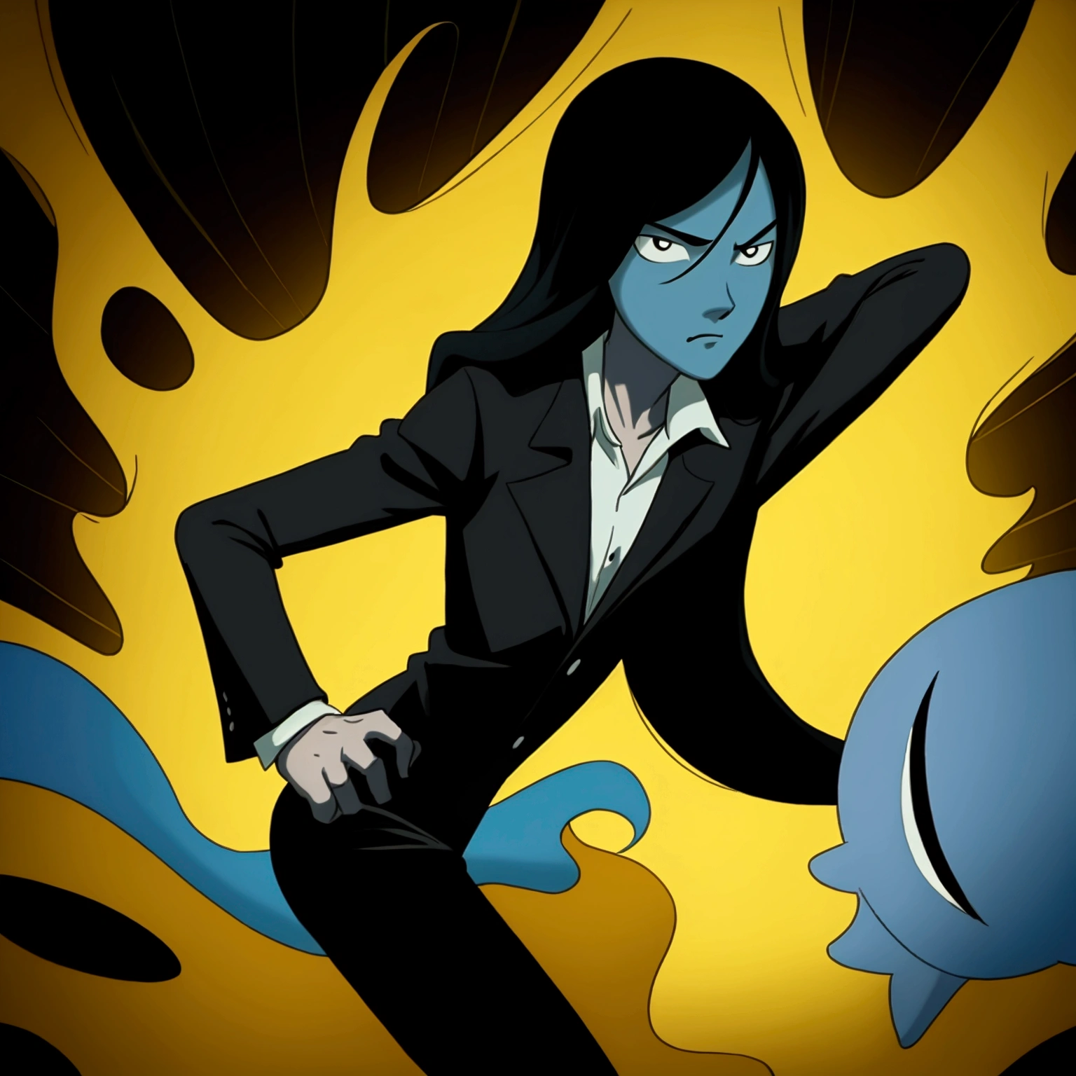 A boy in black style (Adventure Time)high resolution,