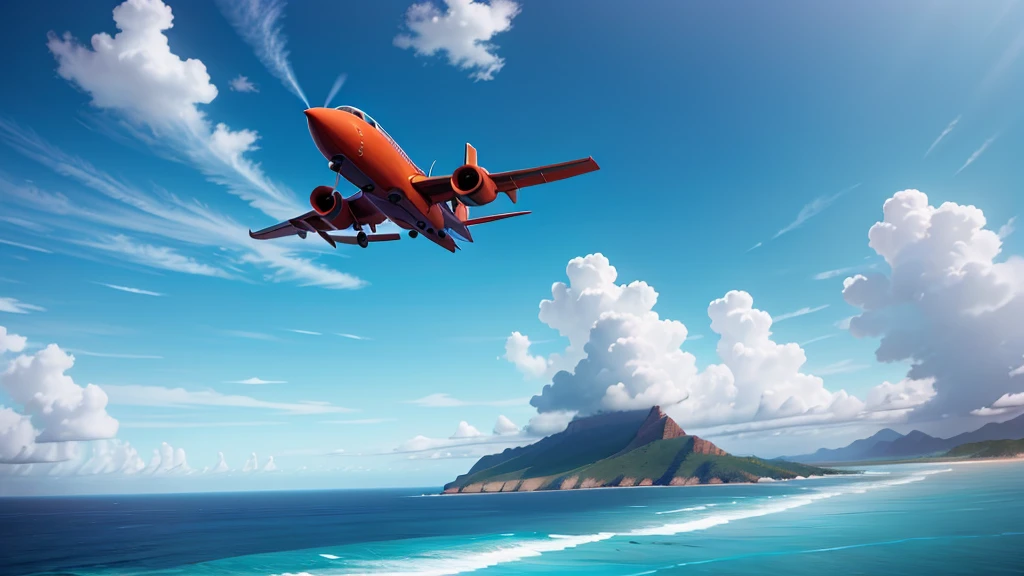 a plane flying over the ocean, beautiful detailed sky, calm ocean, dramatic lighting, cinematic atmosphere, photorealistic, hyper detailed, 8k, masterpiece, concept art, dramatic clouds, stunning colors, warm tones, perfect composition, dramatic depth of field, volumetric lighting, ambient occlusion, ray tracing, unreal engine, highly detailed, incredibly realistic, photographic realism
