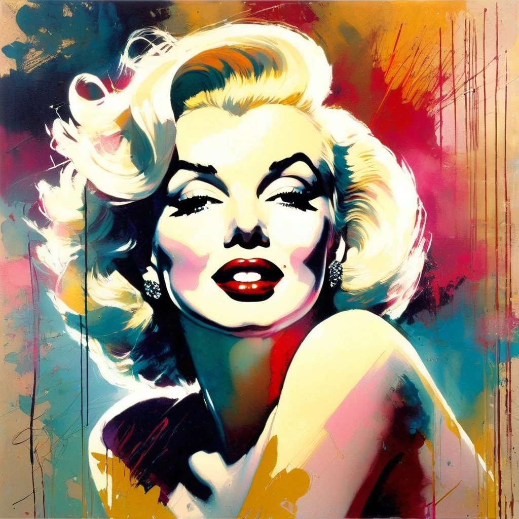 sexy Marilyn Monroe (art inspired by Bill Sienkiewicz). oil painting)