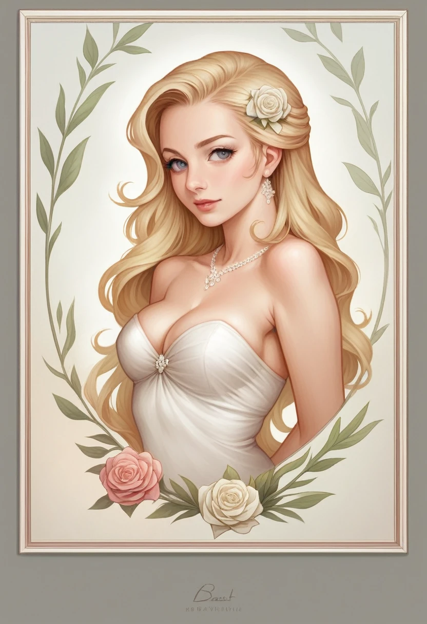 a beautiful mermaid with her hair covering chest and breasts, blonde hair, curved tail, vector logo, white background, (best quality,4k,8k,highres,masterpiece:1.2),ultra-detailed,(realistic,photorealistic,photo-realistic:1.37),digital art, highly detailed, intricate, elegant, graceful, minimal, clean, simple