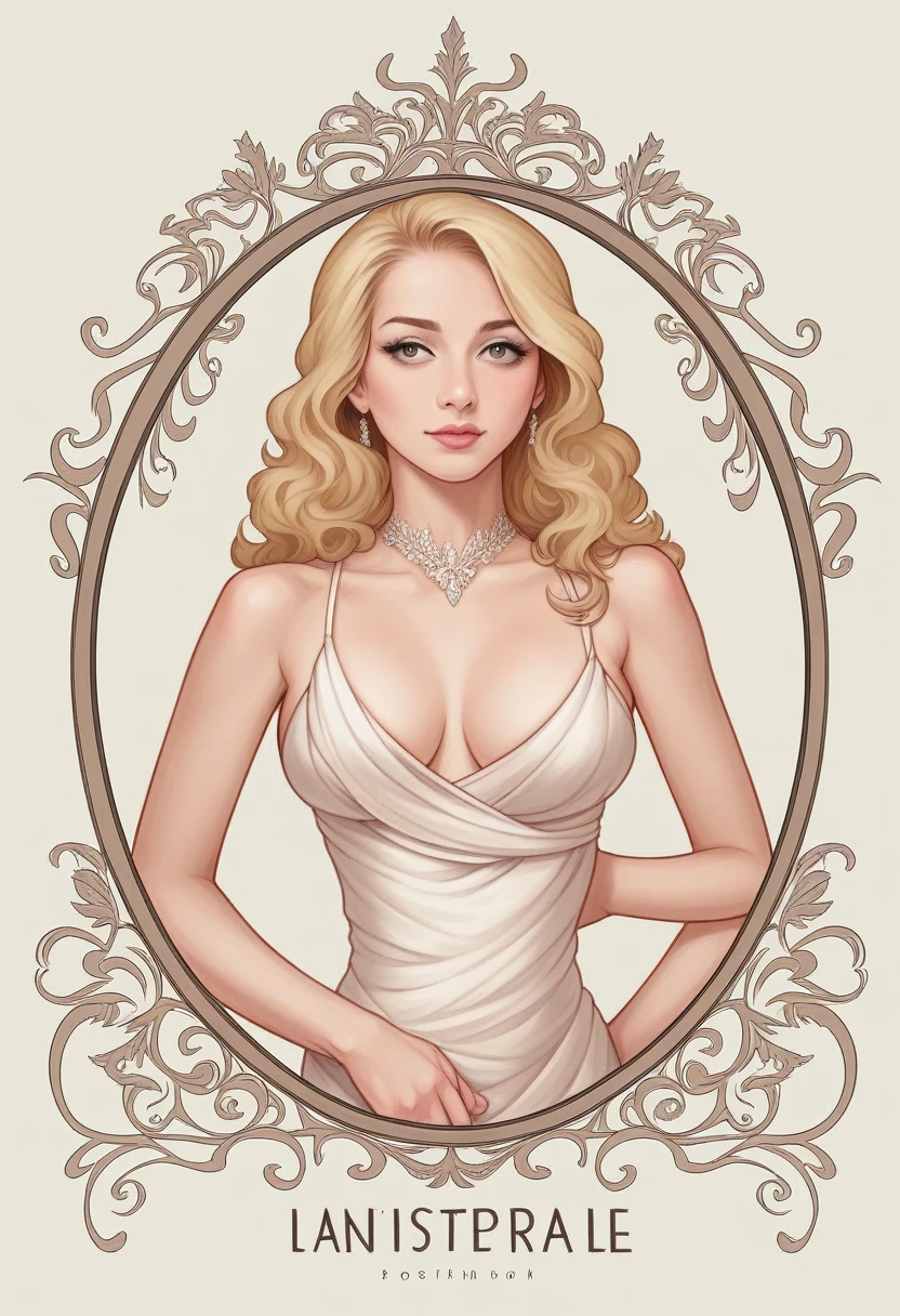 a beautiful mermaid with her hair covering chest and breasts, blonde hair, curved tail, vector logo, white background, (best quality,4k,8k,highres,masterpiece:1.2),ultra-detailed,(realistic,photorealistic,photo-realistic:1.37),digital art, highly detailed, intricate, elegant, graceful, minimal, clean, simple