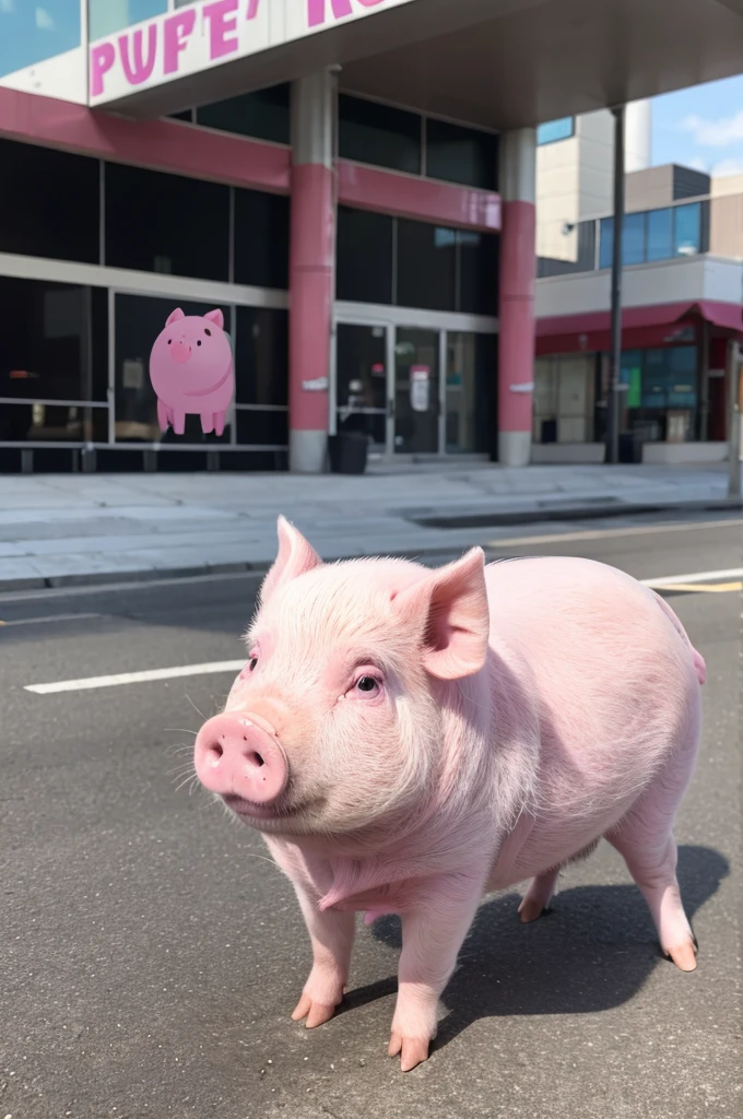 The news anchor is a pink pig