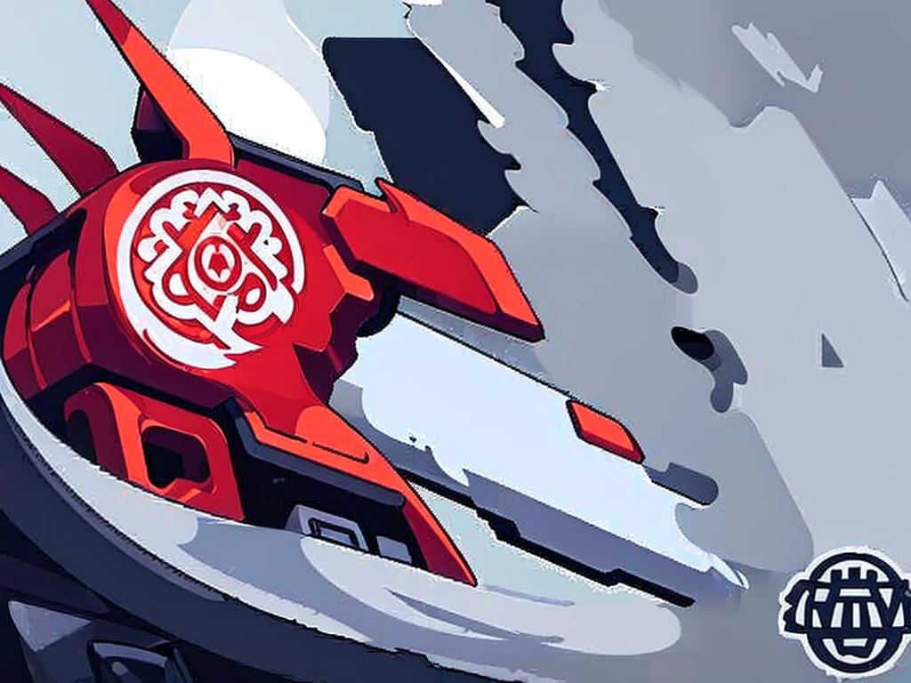 (((Red wolf))), (side profile view), stylized, anime, simple design, gaps between details, ((huge geometric shapes)), ((((clip art)))), (howling wolf), (fenrir), ((((NERV Logo)))), (((tribal tattoo style)))