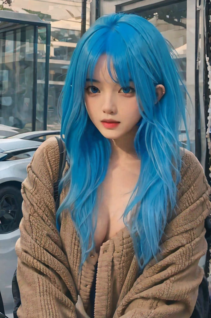 nude blue hair