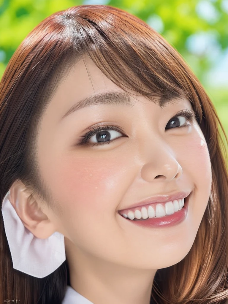 ​masterpiece、top-quality、professional photograpy、((Ultra-realistic capture)), ((Highly detailed)), ((High resolution 16k close-up of human skin)). ((Skin texture must be natural)), Photorealsitic:1.4、((Detailed enough to finely identify pores:1.3)). Skin should look healthy, In a uniform tone. Use natural light and color、foco nítido:1.4、Looking at the camera、Look at viewers、Armpit、Very simple background、dark-brown eyes、goddess of Japan、bustshot