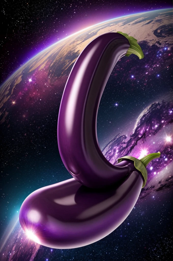 I want a logo where a cosmic eggplant appears 