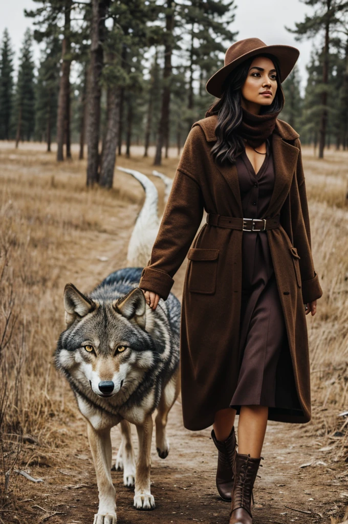 Woman with a wolf 
