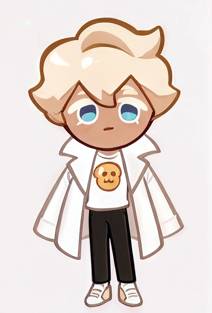 chibi, full body,Boy 1,White Hoodie,Black pants,White shoes,Lovely