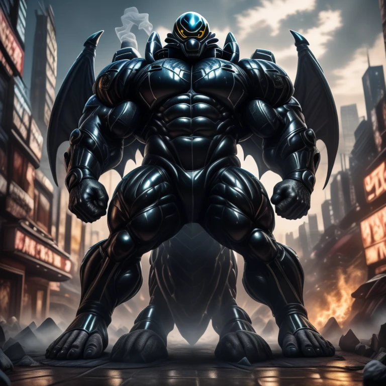 Futuristic city, night, stars, night lights, Greninja, massive muscles, huge pecs, chiseled abs, huge pectorals, exaggeratedly huge muscles. a furry hero whose presence inspires trust and respect. (gigantic muscles), 8K, Masterpiece, highres, Detailed head, Detailed Body, full body, Detailed abs, wearing crNanosuit, big muscle (pecs, triceps, traps) unusually developed muscular body, body full of huge muscles. pectorales enormes. Exaggeratedly huge muscles. Gigachad Muscular, gigantic muscles, Colossal giant NANOSUIT over a battlefield, The claws are sharp, Sharp teeth, nj5furry, Animal paws, castle, black visor, He wears a black cloak on his back, FULL BODY, long legs, black color big penis,