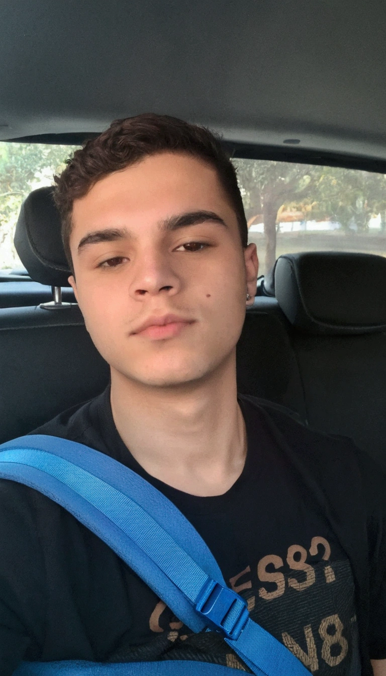 strapped man in a car with blue seat belt, 23 year old, 22 years old, 28 years old, 27 years old, Serpentina do Twitch / gamer ludwig, 24 years old, 21 years old, 29-years-old, profile picture with headshot, caio santos, Michael, about 19 years old