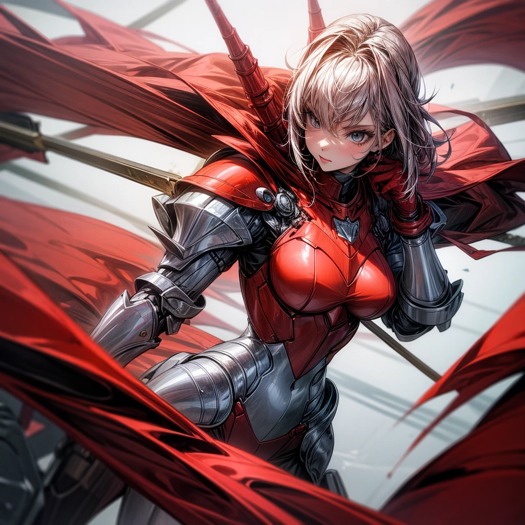 Woman with red armor modern style