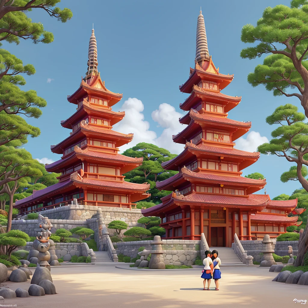Ryukyu 7 Temples Disney style Okinawa Realistic Realistic feel High quality and Japanese style