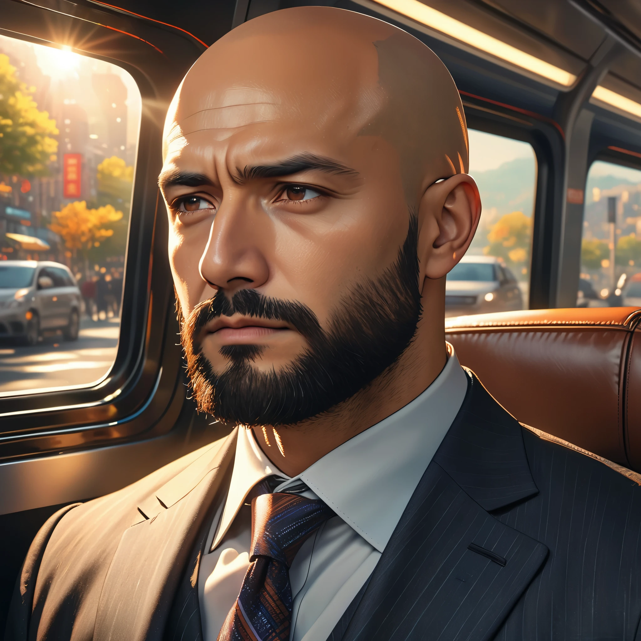 drawing of a man sleeping with a content expression next to his wife, extremely detailed faces, subject is bald with a beard, ultra-detailed, (best quality,4k,8k,highres,masterpiece:1.2), HDR, UHD, studio lighting, vivid colors, warm color tones
