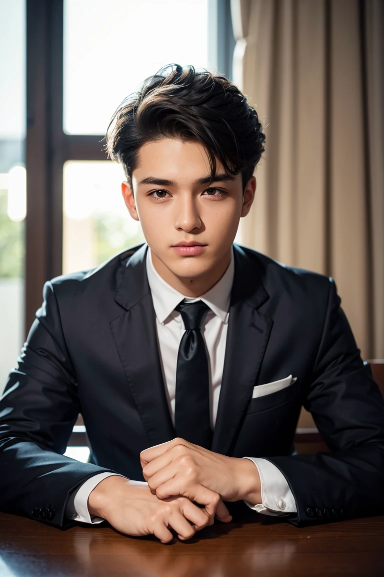 19 year old boy in suit
