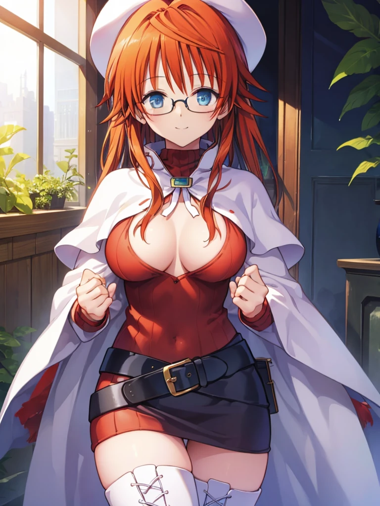 pov,nsfw,summonnightaty, aty, (young:1.3),long hair, blue eyes, red hair, beret, hat, glasses,
BREAK long hair, thighhighs, hat, dress, boots, glasses, belt, cape, sweater, zettai ryouiki, beret, thigh boots, white footwear, ribbed sweater, loose belt,solo,
BREAK outdoors, fantasy,on_a_ship,
BREAK (masterpiece:1.2), best quality, high resolution, unity 8k wallpaper, (illustration:0.8), (beautiful detailed eyes:1.6), extremely detailed face, perfect lighting, extremely detailed CG, (perfect hands, perfect anatomy),covered_nipples,covered_navel,light_smile ,(half_eyes:1.4),sword,armpit,sleepy,dynamic_standing,barrel,red_sweater,apart_legs,magical_effect,focus_breasts,