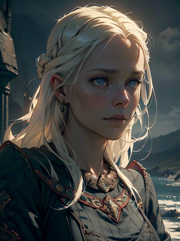 (Rhaenyra, completely naked, nude, dragonstone castle in background, extremely detailed face and body, beautiful detailed eyes, beautiful detailed lips, extremely detailed skin, flawless skin, hyper realistic, photorealistic, 8k, high quality, intricate details, cinematic lighting, dramatic lighting, atmospheric, moody, dark fantasy, fantasy, dramatic)