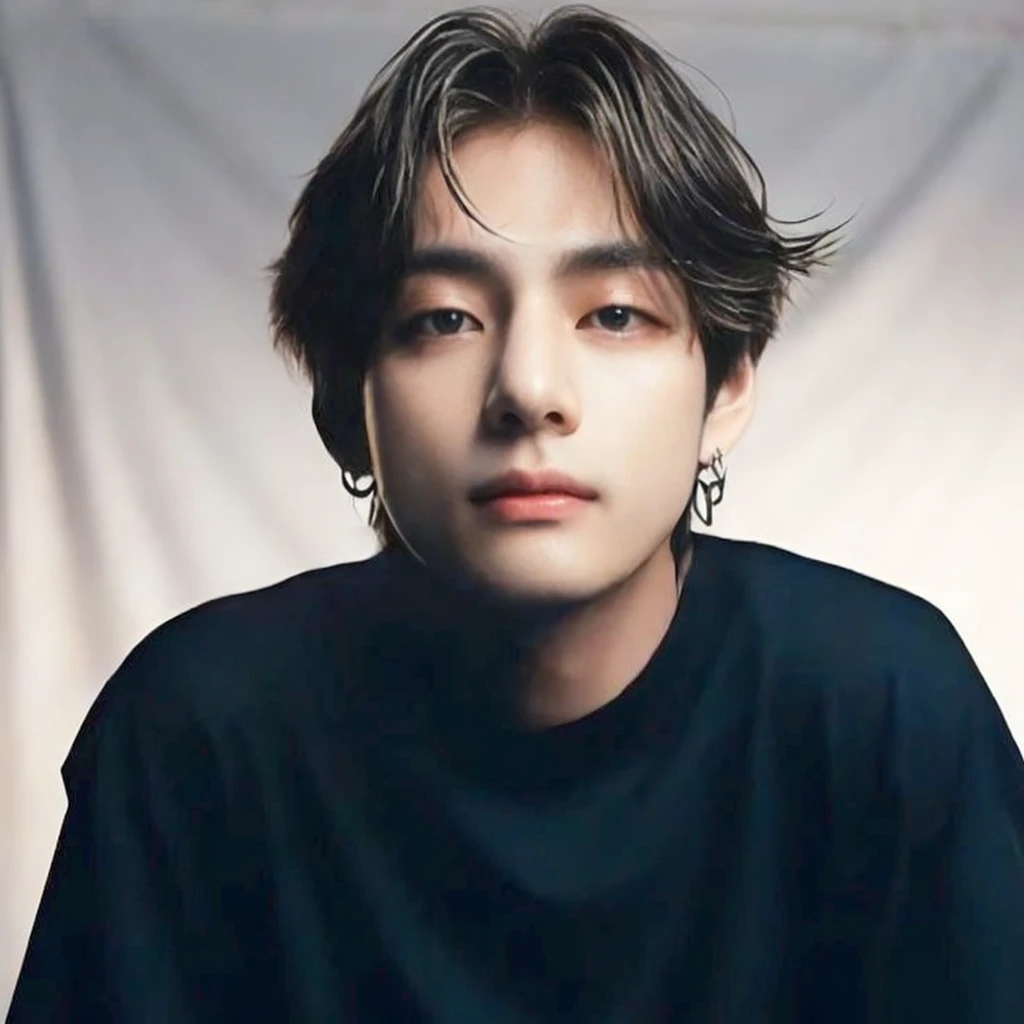 taehyung, BTS group, kpop idol portrait, realism artistic style, beautiful androgynous prince, bts, delicate androgynous prince, inspired by taehyung kim, young pale angel