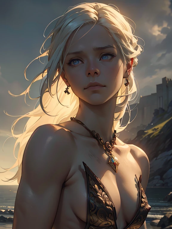 (Rhaenyra, completely naked, nude, dragonstone castle in background, extremely detailed face and body, beautiful detailed eyes, beautiful detailed lips, brown nipples, vagina, labia, extremely detailed skin, flawless skin, hyper realistic, photorealistic, 8k, high quality, intricate details, cinematic lighting, dramatic lighting, atmospheric, moody, dark fantasy, fantasy, dramatic)