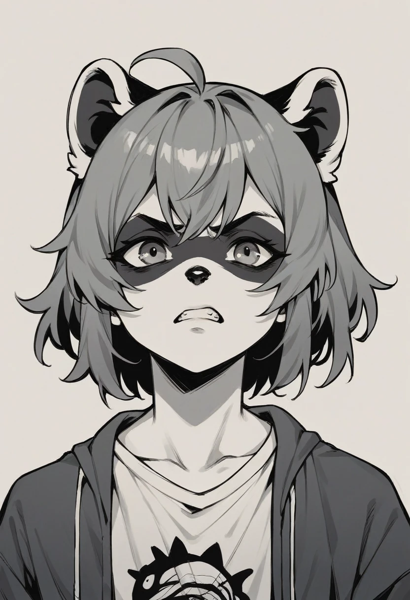 raccoon ager, raccoon with a defiant look